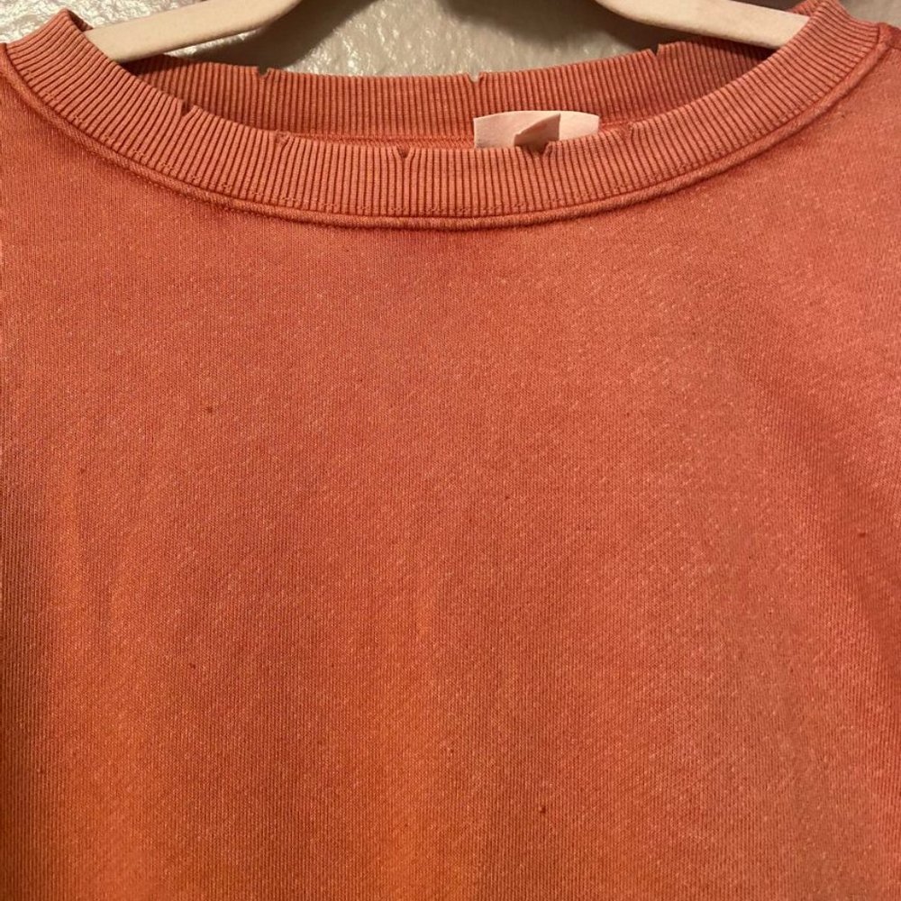 Colsie | Distressed Rust/Orange Sweatshirt - Picture 2 of 2